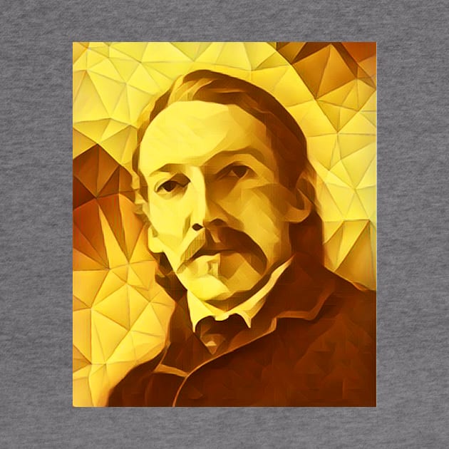 Robert Louis Stevenson Golden Portrait | Robert Louis Stevenson Artwork 12 by JustLit